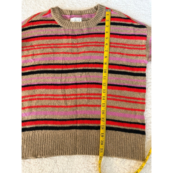 Women's Lucky Brand Striped Sweater Tan/Red/Pink/Black Size S - Picture 8 of 8